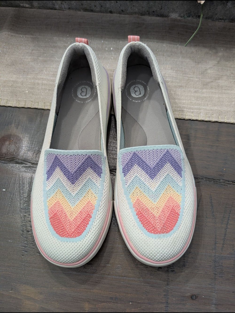 Bzees Knit Slip-On Shoes in Pastel Rainbow